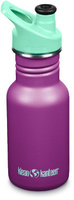 Детская классическая бутылка для воды из нержавеющей стали со спортивной крышкой, 3,0–12 эт. унция Klean Kanteen, фиолет