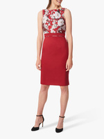 Жаккардовое платье прямого кроя Hobbs Dora с цветочным принтом, красный/разноцветный