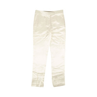Helmut Lang Фарфоровые атласные брюки прямого кроя, цвет Белый