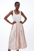 Тканая юбка-миди для выпускного с эффектом металлик Karen Millen, розовый