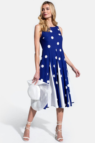 Платье-миди со складками и контрастной юбкой Hot Squash, синий