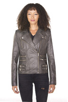 Кожаная винтажная байкерская куртка Brando-Orlando Infinity Leather, серый