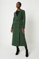 Пальто макси в стиле милитари с саржевым воротником Wallis, зеленый