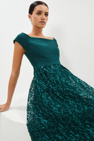 Миниатюрное платье-миди с вышивкой Coast, зеленый