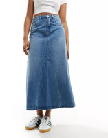 Расклешенная джинсовая юбка макси среднего синего цвета Vero Moda