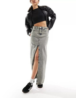 Джинсовая юбка макси средней степени стирки с разрезом спереди Calvin Klein