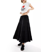 Reclaimed Vintage черная юбка-ковбой в стиле вестерн с люверсами