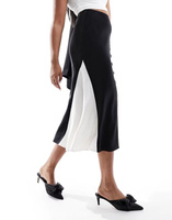 Черно-белая асимметричная юбка миди & Other Stories в стиле колор-блок