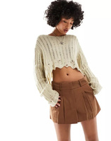 Светло-коричневая мини-юбка со складками Daisy Street
