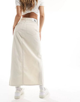 Белая джинсовая юбка макси с разрезом спереди Calvin Klein