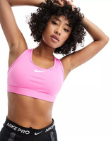 Игривый розовый бюстгальтер средней поддержки Nike Swoosh Dri-Fit