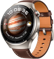 Huawei Смарт-часы Watch 4 Pro Medes-L19L 1.5" AMOLED корп.серебристый рем.темно-коричневый разм.брасл.:140-210мм