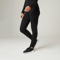 Спортивные штаны Fitness Slim - 520 женские черные DOMYOS, черный