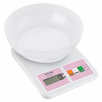 STINGRAY ST-SC5109A белый/розовый весы кухонные со встроенным термометром Sting Ray