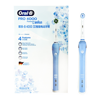 Ультразвуковая электрическая зубная щетка Oral B Pro 4000 3D Smartseries, голубой Oral-B