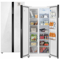 Холодильник side by side Weissgauff Wsbs 500 Inverter NoFrost White Rock Glass