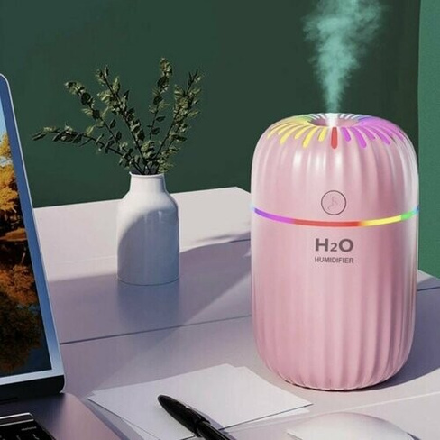 Увлажнитель воздуха H2O с функцией ночника и подсветкой. Розовый. Sol