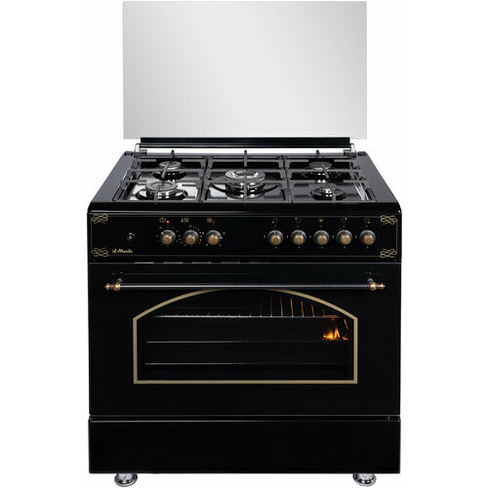 Кухонная плита 90 см, электрическая духовка, il Monte FO-GE9001 BLACK RUSTICO
