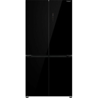 Отдельностоящий холодильник с инвертором Weissgauff WCD 510 Built-in Inverter NoFrost Black Glass четырехдверный CrossDo