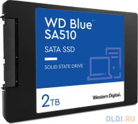 Твердотельный накопитель/ WD SSD Blue, 2.0TB, 2.5" 7mm, SATA3, R/W 560/530MB/s, IOPs 95 000/84 000, TBW 500, DWPD 0.1 (1