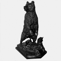 Каслинское литье скульптура "Медведь у пня" Большой размер