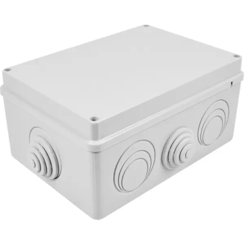 Распределительная коробка открытая Lexman 210х150х100 мм 8 вводов IP55 цвет серый LEXMAN Распределительные коробки