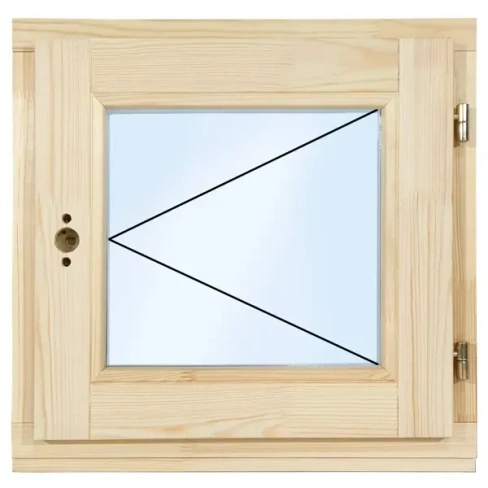 Окно деревянное одностворчатое сосна 400x400 мм (ВxШ) поворотное однокамерный стеклопакет цвет натуральный Без бренда ок