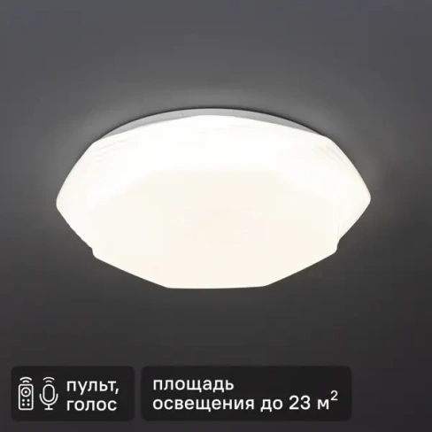Светильник настенно-потолочный светодиодный диммируемый Ritter Mira c Алисой с д/у 60Вт 23 м² 2700К-6500К+RGB цвет белый