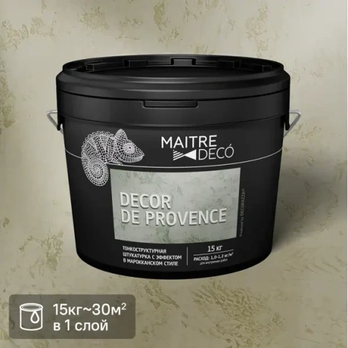 Штукатурка тонкоструктурная Maitre Deco «Decor de Provence» эффект марокканского стиля 15 кг MAITRE DECO None