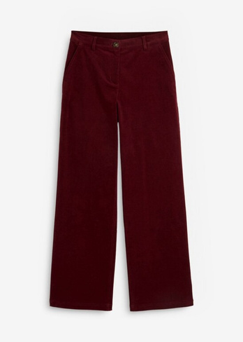 Вельветовые брюки в стиле марлен из натурального хлопка Bpc Bonprix Collection, красный