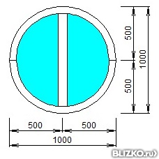 Пластиковое окно четырехкамерное Exprof круглое 1000x1000