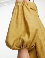 Корсетное платье мини с объемными плечами и корсетом с запахом ASOS DESIGN