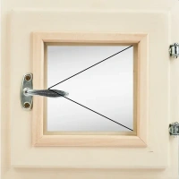 Окно для бани деревянное одностворчатое Липа 300x300 мм (ВхШ) поворотное однокамерный стеклопакет цвет натуральный Без б