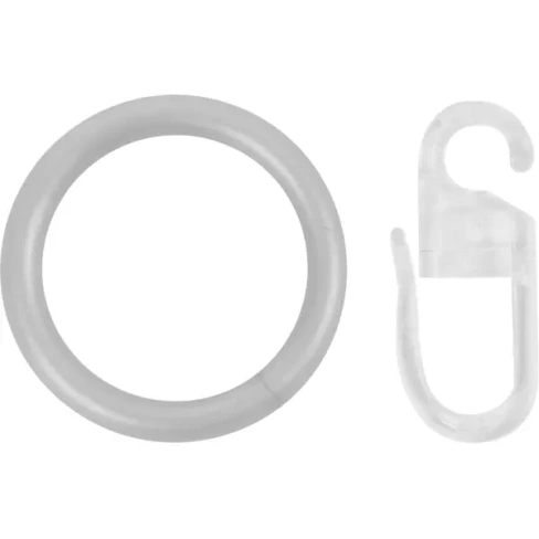Кольцо с крючком пластик цвет серый D13/16 10 шт. INSPIRE None
