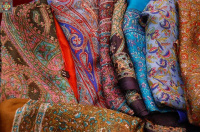 Индийский шелковый платок из Delhi 100х100 см 100% шелк
