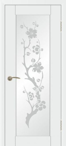 Межкомнатная дверь Престиж с худ. рисунком, со стеклом, графит+зеркало