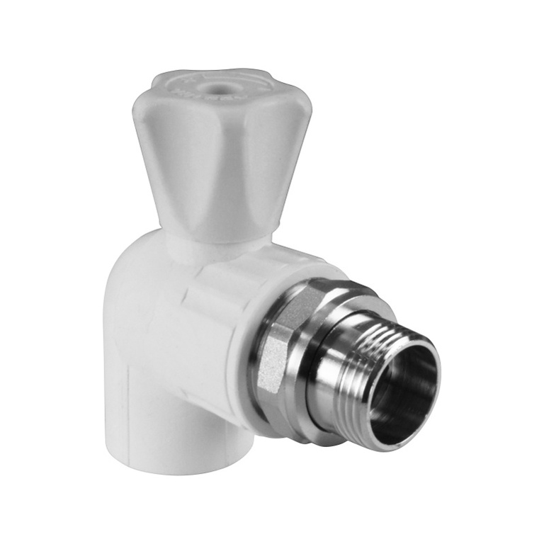 Кран шаровый 25х3/4\" НР со сгоном угловой (д/радиаторов) полипропилен ...