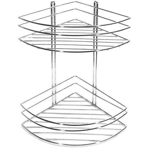Полка угловая Fixsen двухэтажная, сталь, хром (FX-850-2)
