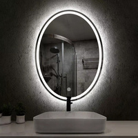 Овальное зеркало с подсветкой и сенсорной кнопкой 40х60 см