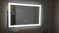 Прямоугольное зеркало с подсветкой, подогревом 50х70 см