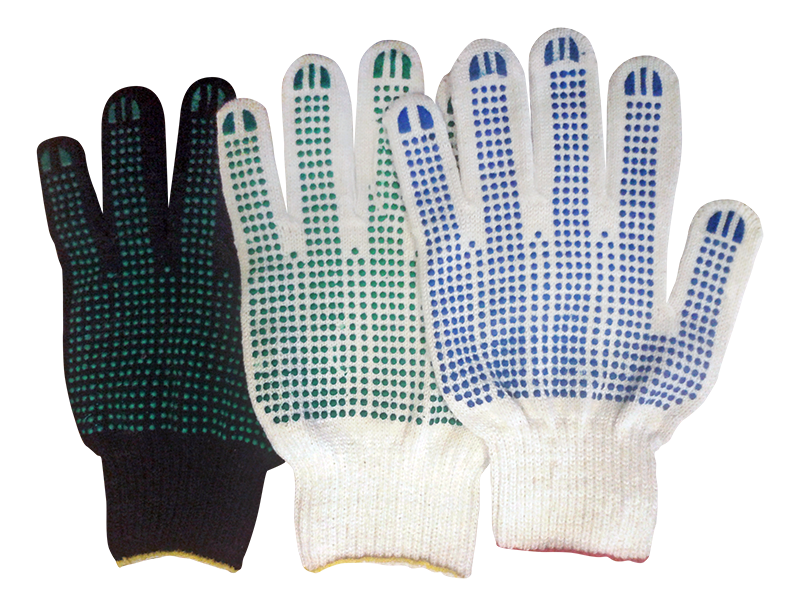 Перчатки хлопчатобумажные (х/б) с ПВХ от компании ПРОТЭКТ-РЕГИОН  .