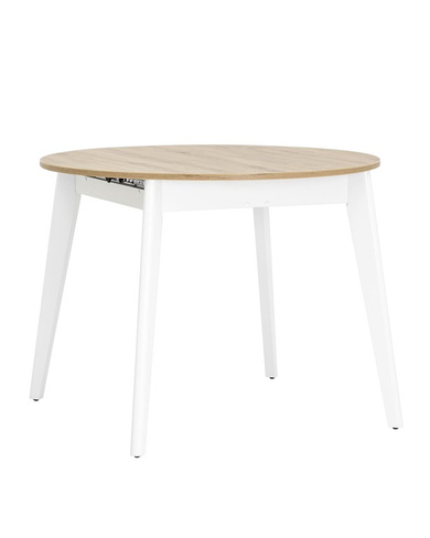 Стол Rondo 100-135*100 дуб/белый Stool Group обеденный Rondo диаметр 100 см дуб/белый, раскладывается до 135 см