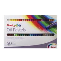 Пастель масляная художественная PENTEL Oil Pastels 50 цветов круглое сечение картонная упаковка PHN4-50