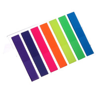 Блок-закладка с липким краем 8 мм х 45 мм, пластик, 7 цветов по 20 листов, флуоресцентные Calligrata