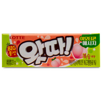 Жевательная резинка Lotte Confectionery Whatta Big Bubble Gum Peach со вкусом персика, 23 г