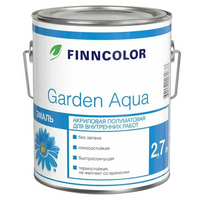 Эмаль акриловая (АК) FINNCOLOR Garden aqua, А, полуматовая, белый, 3.53 кг, 2.7 л