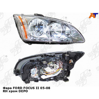 Фара FORD FOCUS II 05-08 прав хром DEPO