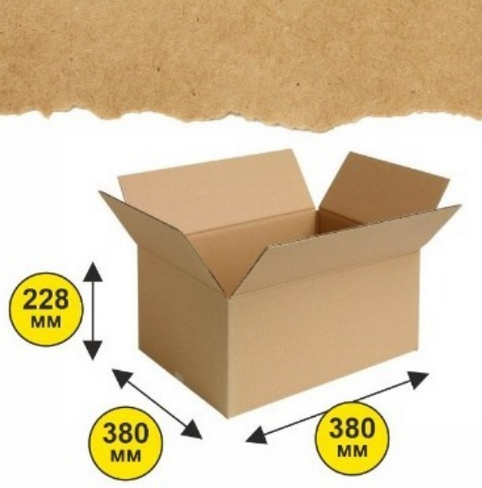 Картонная коробка (гофрокороб) 21 (Т24B) 380мм*380мм*228мм