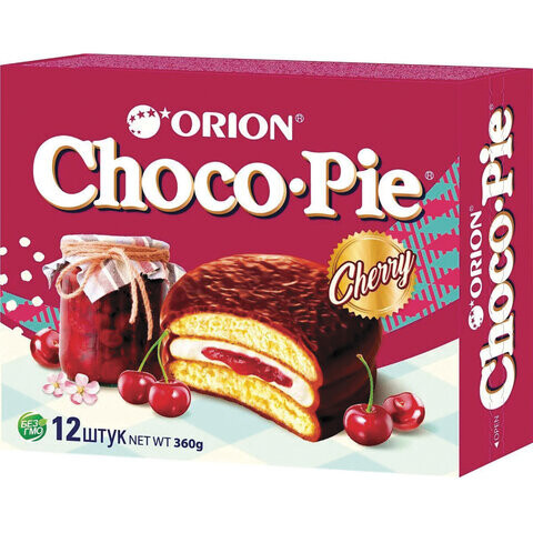 Печенье ORION Choco Pie Cherry вишневое 360 г 12 штук х 30 г О0000013004