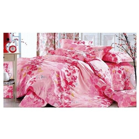 Комплект постельного белья Valtery C-106, 2-спальное, сатин, розовый
